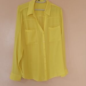 Express Yellow Button-Down Shirt